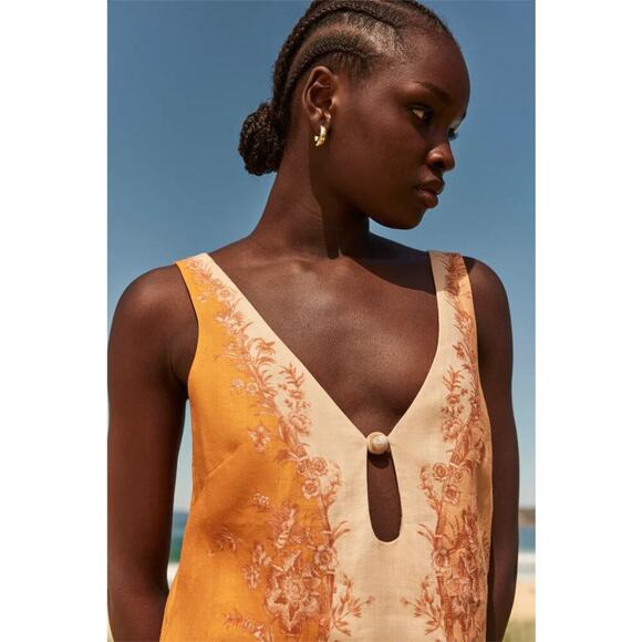 Antipodean Gaia T Back Mini Dress Sleeveless Linen Size AU 6 / US 2 - Picture 4 of 13